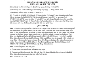 Nghị quyết 11/2017/NQ-HĐND bãi bỏ 12/2004/NQ-HĐ12 110/2007/NQ-HĐND Lai Châu