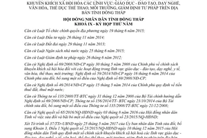 Nghị quyết 120/2017/NQ-HĐND sửa đổi 23/2015/NQ-HĐND khuyến khích xã hội hoá Đồng Tháp