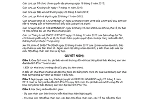 Nghị quyết 04/2017/NQ-HĐND mức thu phí bảo vệ môi trường khai thác khoáng sản Phú Thọ