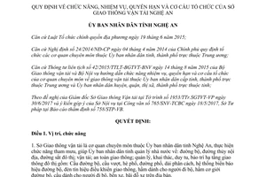 Quyết định 54/2017/QĐ-UBND chức năng nhiệm vụ quyền hạn cơ cấu Sở Giao thông Nghệ An