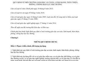 Nghị định 80/2017/NĐ-CP Quy định môi trường giáo dục an toàn lành mạnh chống bạo lực học đường