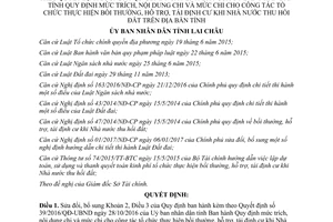 Quyết định 19/2017/QĐ-UBND sửa 39/2016/QĐ-UBND mức trích chi công tác thu hồi đất Lai Châu