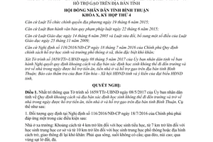 Nghị quyết 20/2017/NQ-HĐND khoảng cách địa bàn học sinh không đi trở về trong ngày Bình Thuận