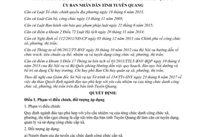 Quyết định 08/2017/QĐ-UBND ngành phù hợp yêu cầu từng chức danh công chức cấp xã Tuyên Quang