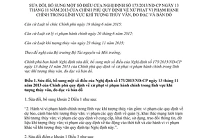 Nghị định 84/2017/NĐ-CP sửa đổi 173/2013/NĐ-CP xử phạt hành chính khí tượng đo đạc bản đồ