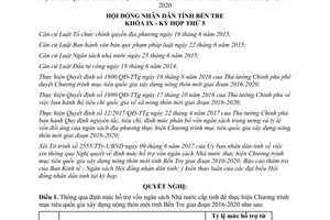 Nghị quyết 05/2017/NQ-HĐND hỗ trợ vốn mục tiêu xây dựng nông thôn mới Bến Tre 2016 2020