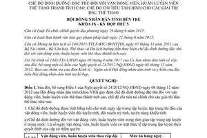 Nghị quyết 13/2017/NQ-HĐND sửa đổi 24/2012/NQ-HĐND dinh dưỡng đặc thù chế độ chi tiêu Bến Tre