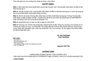 Quyết định 3319/QĐ-BYT 2017 tài liệu Hướng dẫn chẩn đoán và điều trị đái tháo đường típ 2