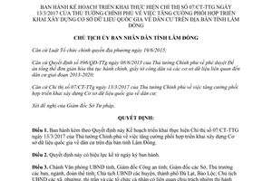 Quyết định 1579/QĐ-UBND 2017 tăng cường xây dựng Cơ sở dữ liệu quốc gia về dân cư Lâm Đồng