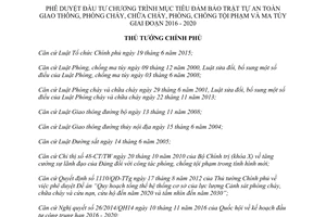 Quyết định 1067/QĐ-TTg 2017 an toàn giao thông phòng chữa cháy tội phạm ma túy 2016 2020