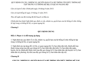 Nghị định 85/2017/NĐ-CP cơ cấu nhiệm vụ quyền hạn hệ thống tổ chức thống kê