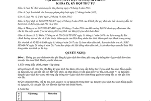 Nghị quyết 44/2017/NQ-HĐND phí đăng ký giao dịch bảo đảm phí cung cấp thông tin Bình Phước
