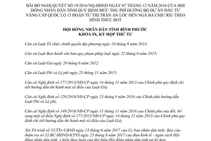 Nghị quyết 39/2017/NQ-HĐND bãi bỏ 19/2016/NQ-HĐND mức thu phí nâng cấp Quốc lộ 13 Bình Phước