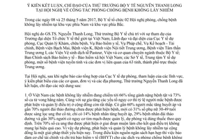 Thông báo 813/TB-BYT 2017 ý kiến Thứ trưởng Bộ Y tế phòng chống bệnh không lây nhiễm