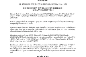 Nghị quyết 10/NQ-HĐND 2017 Kế hoạch đầu tư công trung hạn Hải Phòng 2016 2020
