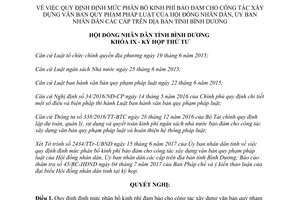 Nghị quyết 04/2017/NQ-HĐND kinh phí xây dựng văn bản quy phạm Hội đồng Ủy ban Bình Dương