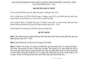 Quyết định 1163/QĐ-BTP 2017 Kế hoạch Chương trình phổ biến giáo dục pháp luật 2017 2021