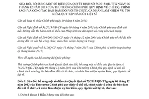 Quyết định 35/2017/QĐ-TTg sửa đổi 75/2013/QĐ-TTg chế độ chính sách quy tập hài cốt liệt sĩ