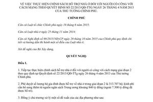 Nghị quyết 63/NQ-CP 2017 chính sách hỗ trợ nhà ở đối với người có công với cách mạng