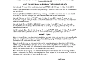 Quyết định 4892/QĐ-UBND 2017 công bố thủ tục hành chính lĩnh vực cấp giấy phép xây dựng Hà Nội