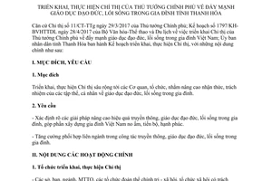 Kế hoạch 123/KH-UBND 2017 thực hiện Chỉ thị giáo dục đạo đức lối sống gia đình Thanh Hóa