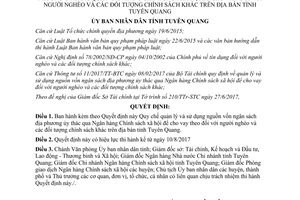 Quyết định 10/2017/QĐ-UBND Quy chế nguồn vốn ngân sách người nghèo chính sách Tuyên Quang