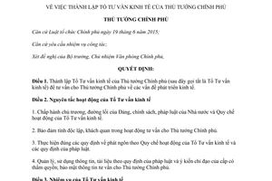 Quyết định 1120/QĐ-TTg 2017 thành lập Tổ Tư vấn kinh tế