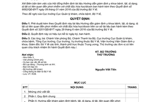 Quyết định 3459/QĐ-BYT 2017 giám định bệnh tật dị dạng dị tật phơi nhiễm chất độc hóa học