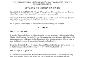 Quyết định 448/QĐ-UBDT 2017 chức năng nhiệm vụ quyền hạn cơ cấu tổ chức Trung tâm Thông tin