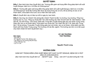 Quyết định 3091/QĐ-BYT 2017 giám sát lồng ghép sốt xuất huyết Dengue vi rút Zika Chikungunya
