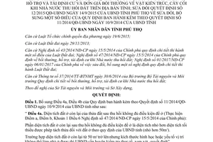 Quyết định 22/2017/QĐ-UBND điều chỉnh sửa đổi Quy định bồi thường hỗ trợ và tái định cư Phú Thọ