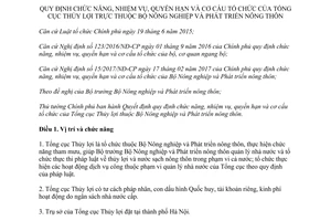 Quyết định 25/2017/QĐ-TTg chức năng nhiệm vụ quyền hạn cơ cấu Tổng cục Thủy lợi