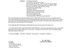 Công văn 2025/UBND-TH 2017 đính chính Quyết định 06/2017/QĐ-UBND Tuyên Quang