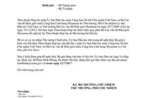 Công văn 630/UBDT-HTQT 2017 ý kiến góp ý dự thảo Thỏa thuận Hợp tác lần 2 công tác dân tộc