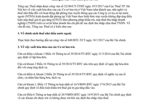 Công văn 2978/TCT-CS 2017 chính sách thuế giá trị gia tăng thu nhập doanh nghiệp