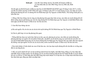 Công văn 1024/TTg-CN 2017 sửa chữa tuyến đường Hồ Chí Minh đoạn qua Tây Nguyên Bình Phước