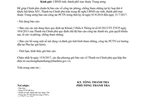 Công văn 1765/TTCP-C.IV 2017 công tác phòng chống tham nhũng kỳ họp thứ 4 Quốc hội khóa XIV