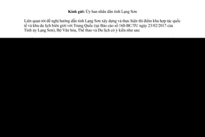 Công văn 3059/BVHTTDL-TCDL 2017 xây dựng khu hợp tác quốc tế khu du lịch biên giới Trung Quốc