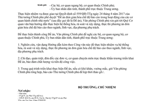 Công văn 7735/VPCP-KSTT 2017 thực thi phương án đơn giản hóa chế độ báo cáo