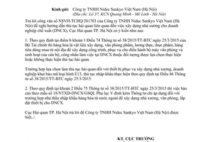 Công văn 2685/HQHN-GSQL 2017 thủ tục hải quan hàng nội địa doanh nghiệp chế xuất Hà Nội