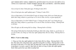 Quyết định 29/2017/QĐ-TTg chức năng nhiệm vụ quyền hạn cơ cấu Tổng cục Giáo dục nghề nghiệp