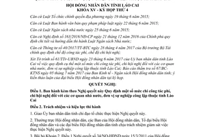 Nghị quyết 07/2017/NQ-HĐND mức chi công tác phí chi hội nghị cơ quan nhà nước đơn vị Lào Cai