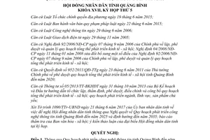 Nghị quyết 26/2017/NQ-HĐND phát triển công nghệ thông tin Quảng Bình 2025 2035