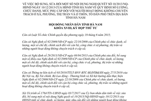 Nghị quyết 08/2017/NQ-HĐND bổ sung 10/2013/NQ-HĐND chức danh không chuyên trách Hà Nam