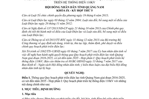 Nghị quyết 25/NQ-HĐND 2017 thông qua Quy hoạch phát triển điện lực tỉnh Quảng Nam 2016 2025