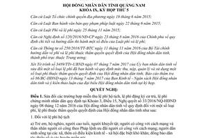 Nghị quyết 28/2017/NQ-HĐND lệ phí hộ tịch đăng ký cư trú chứng minh nhân dân Quảng Nam
