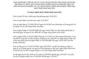 Quyết định 17/2017/QĐ-UBND sử dụng nguồn vốn ngân sách cho vay người nghèo Thái Nguyên