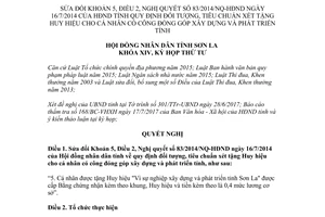 Nghị quyết 53/2017/NQ-HĐND sửa 83/2014/NQ-HĐND đối tượng tiêu chuẩn tặng Huy hiệu Sơn La