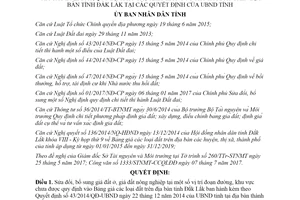 Quyết định 22/2017/QĐ-UBND sửa đổi Bảng giá đất khi nhà nước thu hồi đất Đắk Lắk