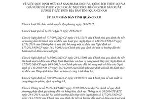 Quyết định 15/2017/QĐ-UBND giá sản phẩm dịch vụ thủy lợi giá nước lương thực Quảng Nam